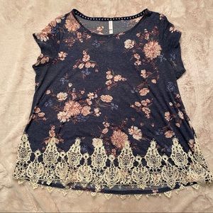 Lacy and Floral Top
